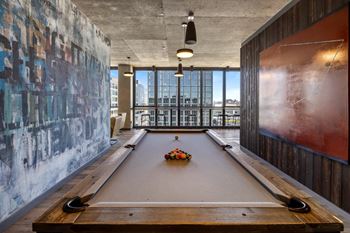 Game room pool table at the mason apartments in chicago, il 60607